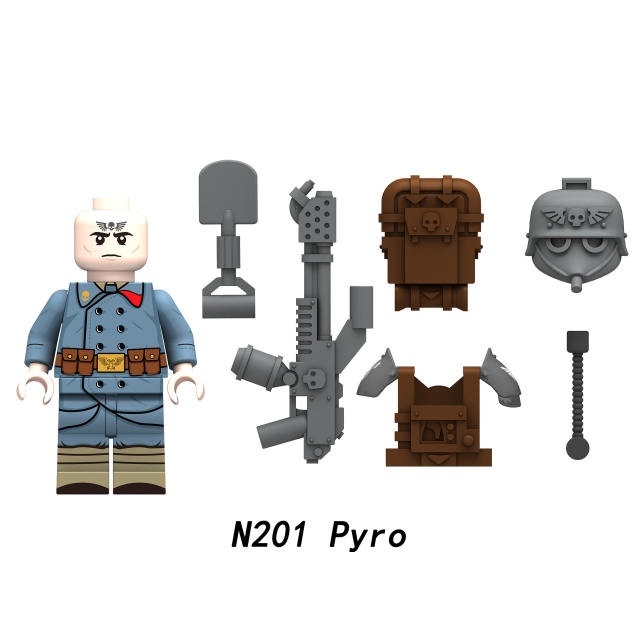 MOC Medieval Game Warhammer Fantasy Battle Minifigures Building Blocks Military Pyro Soldiers Figures Weapon Bricks Toy For Boys