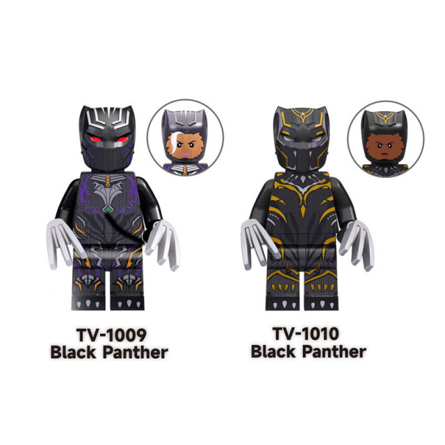 TV1009 TV1010 Marvel Super Hero Series Minifigs Building Blocks Black Panther The Avengers Action Figures Toys Gift For Children