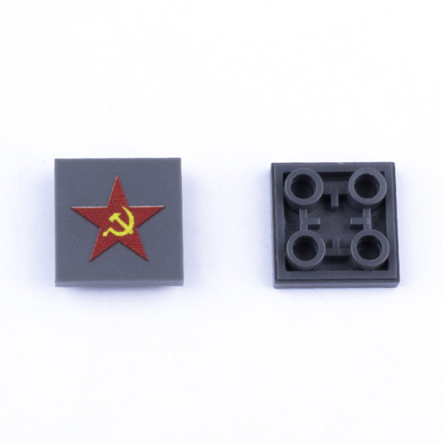 DIY WW2 Soviet Military Figures Accessories Printed Tile Building Blocks Mini Customized Bricks Compatible 11203 Parts Toys Boys