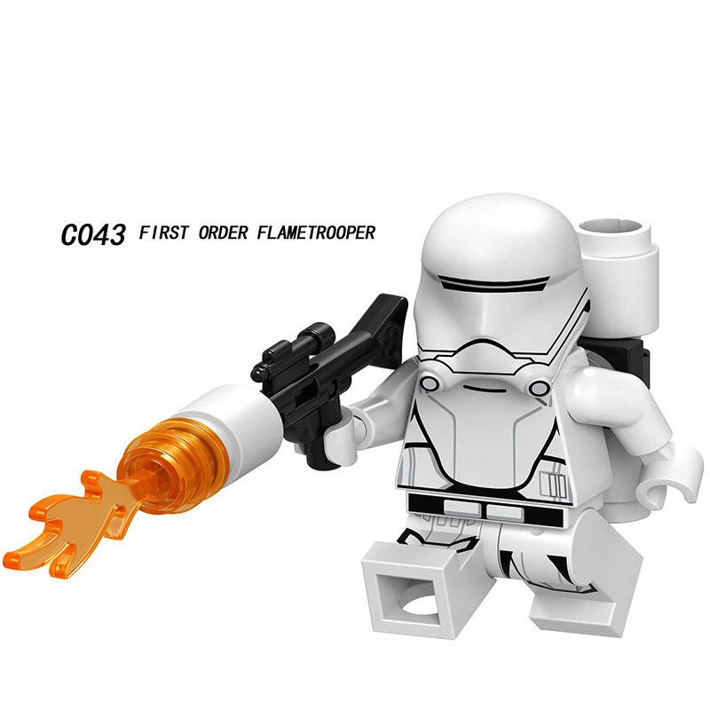 C041-048 Stormtrooper Rebel Pilot First Order Flametrooper Rebel Troopers Star Wars Minifigures Building Blocks Action Mini Figures Gun Weapon Assemble DIY Bricks Educational Toys Gift for Children