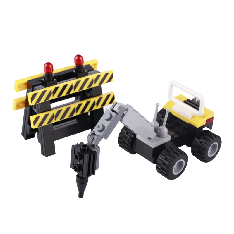 City Engineering Agriculture Truck Building Blocks Street View Tractor Speedboat Vehicle Model Brick DIY Education Toy Gift Kids