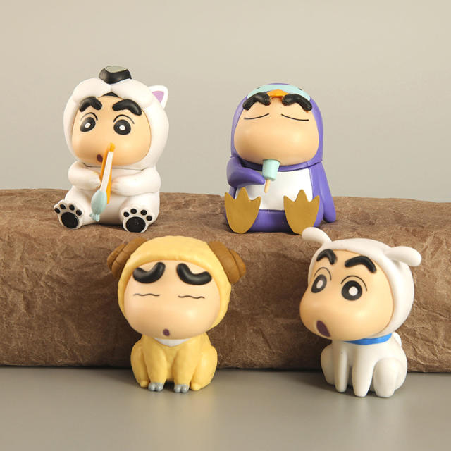 Crayon Shin Chan Anime Figures Nohara Shinji Cute Cartoon Ornament Model DIY Car Asccessories Blind Box Toys Gifts For Chidren