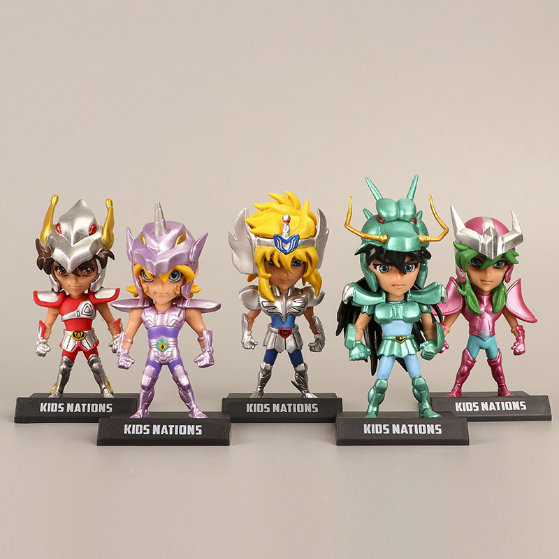 Saint Seiya Anime Figure Shion Mu Aiolia Seiya Creative Home Decoration PVC Cute Cartoon Ornament Models Toys Gifts For Children