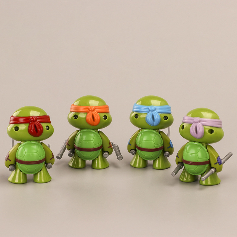 Anime Teenage Mutant Ninja Turtles PVC Figures Leo Raph Mikey Don Home Decoration Cute Cartoon Ornament Models Toy Gifts For Kids
