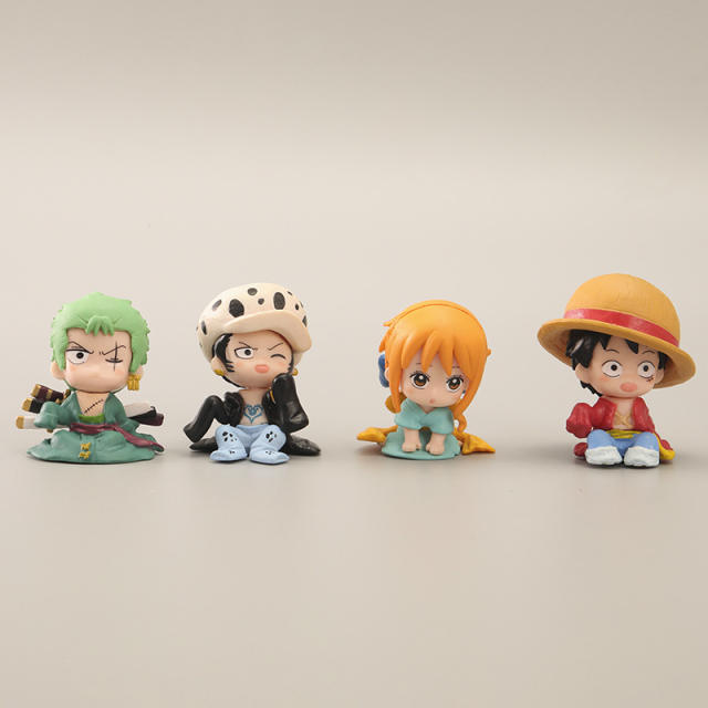 One Piece Anime Figures Monkey D. Luffy Zoro Nami Home Decoration PVC Cartoon Ornament Model Cute Mini Toys Gifts For Children