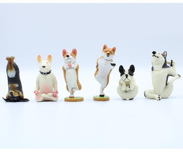 Doggy Action Figures Yoga Master Model Home Decoration Doll Cute Puppy Collectible Car Accessories Anime Model Gift Toys For Kids