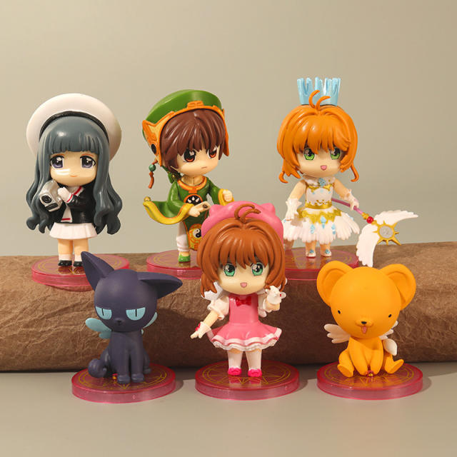 Anime Card Captor Sakura Action Figures Tomoyo Syaoran Home Decoration PVC Cute Cartoon Ornament Models Toys Gifts For Children