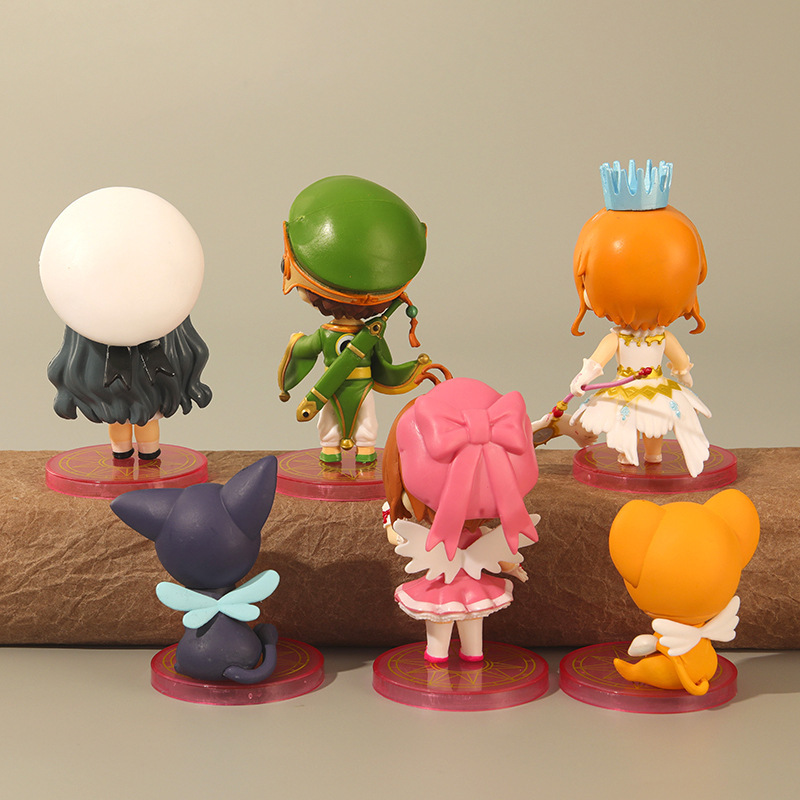 Anime Card Captor Sakura Action Figures Tomoyo Syaoran Home Decoration PVC Cute Cartoon Ornament Models Toys Gifts For Children