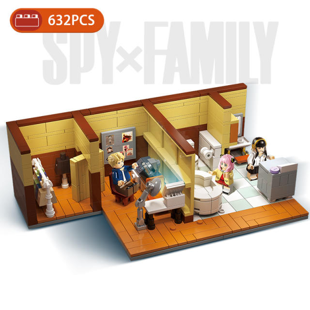 Animation City Friend Arnia SPY×FAMILY Comics Minifigures Building Blocks Furniture Home Decoration Secret Chamber Model Toy Kid