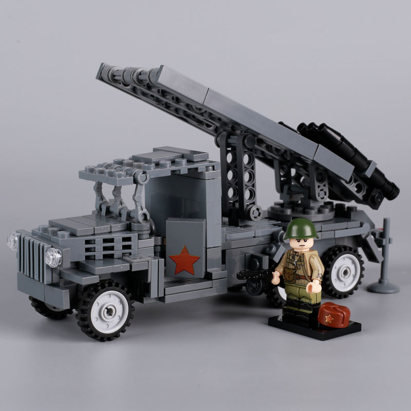WW2 Soviet Katyusha Rocket Vehicle Building Blocks Army Soldier Figures BM-13 Military Series Model Accessories Bricks Toy Boys