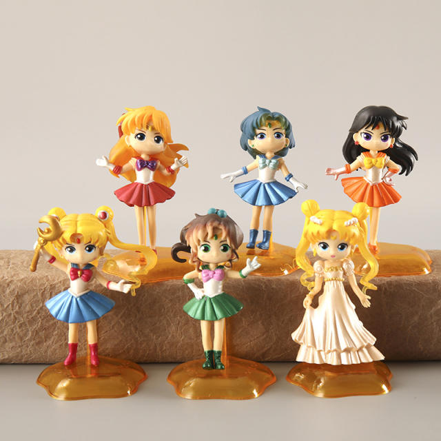 Sailor Moon Anime Figure Mizuno Ami Usagi Creative Home Decoration PVC Car Accessories Ornament Models Toys Gifts For Children
