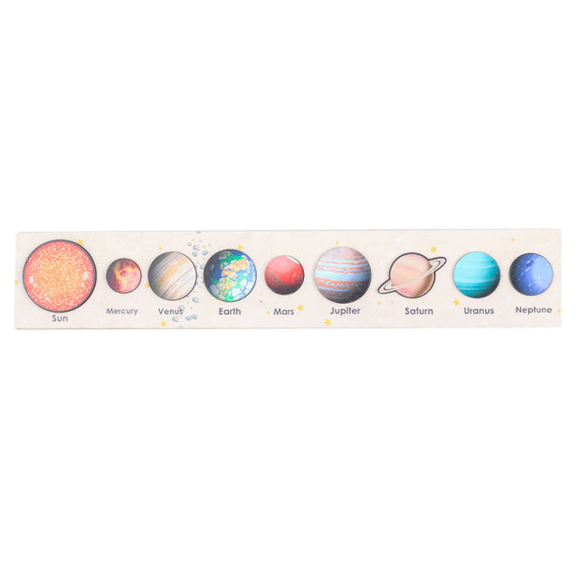 New Montessori Wooden Toys Eight Planets Puzzle Earth Sun Solar System Planets Planets Cognition Educational Toys Children Gifts