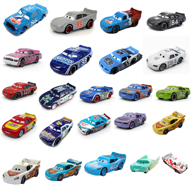 Disney Lightning McQueen Cars Pixar Figure Flo Dinoco Collectible Diecast Metal Alloy Vehicle Model Boy Kid Toys Christmas Gift