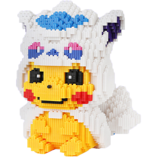 Pokemon Anime Pikachu Building Blocks Cartoon Lion Dance Model One Piece Mini Bricks Educational Toys Christmas Gift For Children