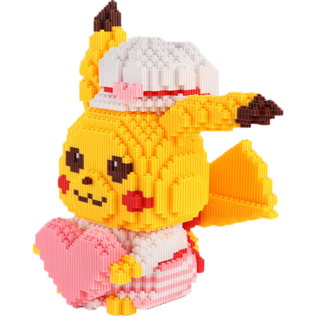 Pokemon Anime Pikachu Building Blocks Cartoon Lion Dance Model One Piece Mini Bricks Educational Toys Christmas Gift For Children