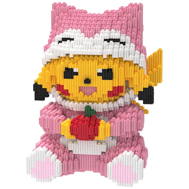 Pokemon Anime Pikachu Building Blocks Cartoon Lion Dance Model One Piece Mini Bricks Educational Toys Christmas Gift For Children