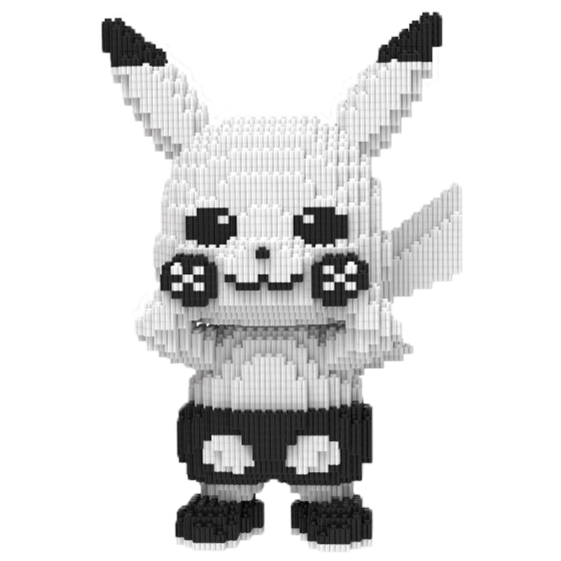 Pokemon Pikachu Building Blocks Micro Bricks Cartoon Collectible Lion Dance Model Educational Toys Christmas Gifts For Children