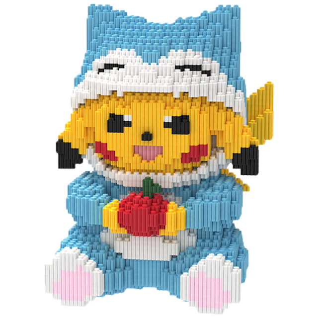 Pokemon Pikachu Building Blocks Micro Bricks Cartoon Collectible Lion Dance Model Educational Toys Christmas Gifts For Children