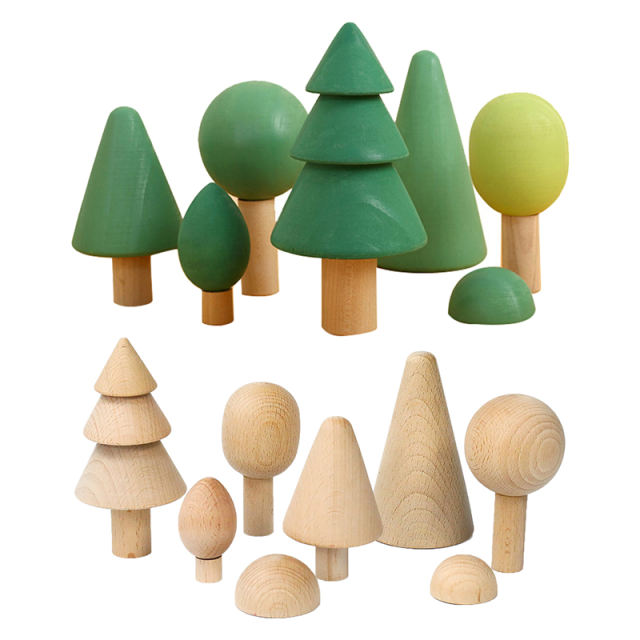 Wooden Natural Simulation Tree Toys Eco Friendly For Children Montessori Game Exploration Creative Play Educational Baby Room Decoration