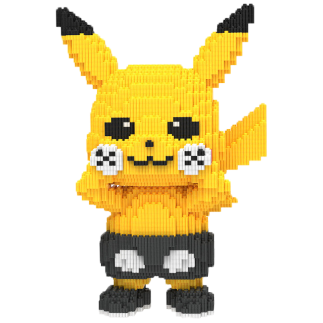 Pokemon Pikachu Building Blocks Micro Bricks Cartoon Collectible Lion Dance Model Educational Toys Christmas Gifts For Children