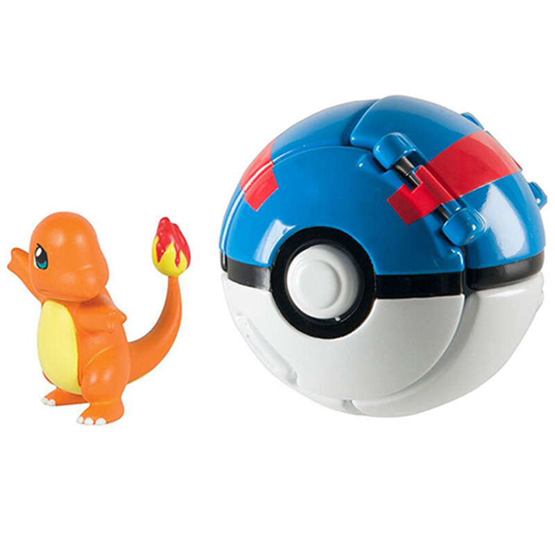 Pokemon Figures Pikachu Poke Ball Deformation Toy Pocket Monster Charizard Mewtwo Variation Toy Action Model Christmas Gift Boys