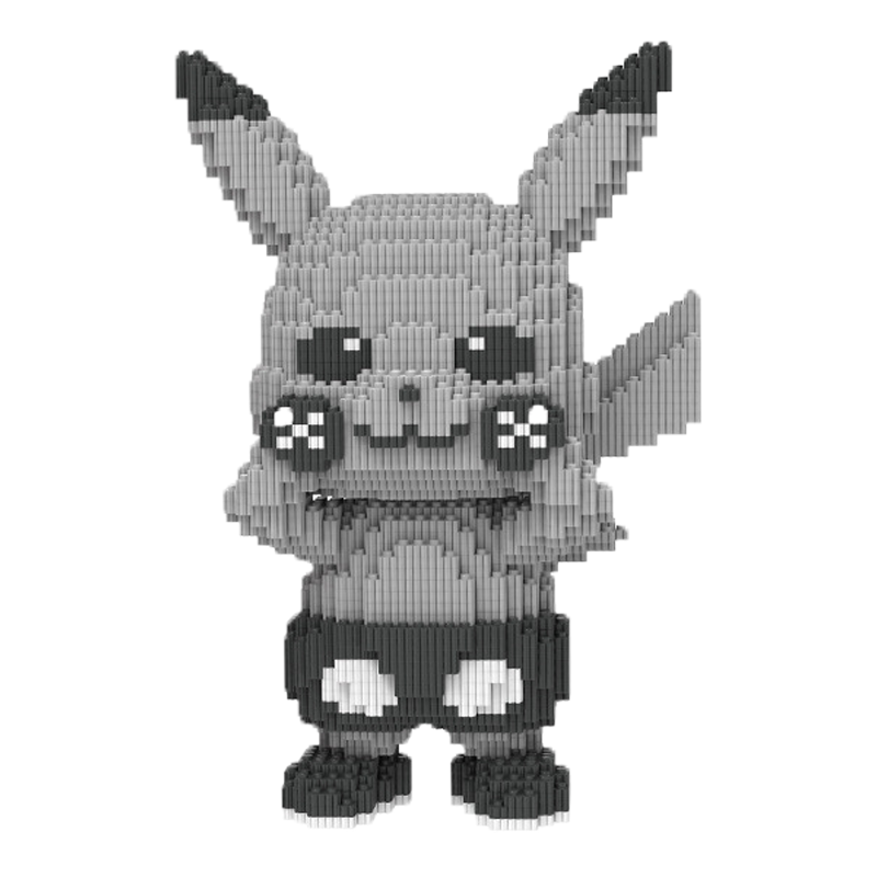 Pokemon Pikachu Building Blocks Micro Bricks Cartoon Collectible Lion Dance Model Educational Toys Christmas Gifts For Children