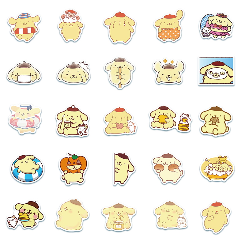 Adorable Pom Pom Purin Stickers Japanese Sanrio Decorative Waterproof ...