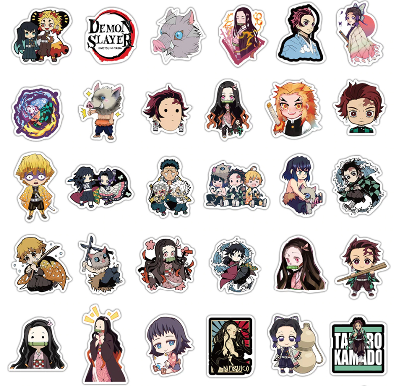 Anime Demon Slayer Sticker Complete Set Decorative Notebooks Cute Gift