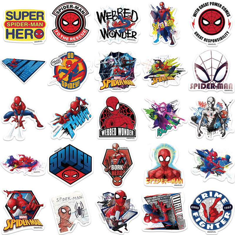 Marvel Spider Man Sticker Superhero Decorative Backpack Accessories