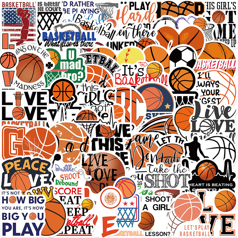 50PCS Cartoon Basketball Stickers Sports Motion Waterproof DIY Notebook Suitcase Laptop Motorcycle Phone Car Graffiti Teens Love