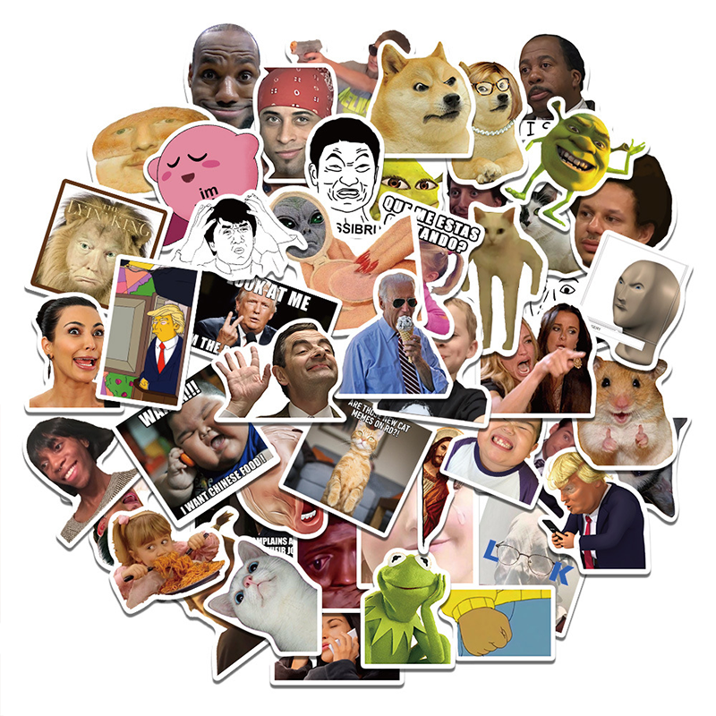 50pcs Funny Classic Meme Graffiti Stickers Personalized Creative Waterproof Decal Laptop Phone Case Scrapbook Decoration Gift Kid