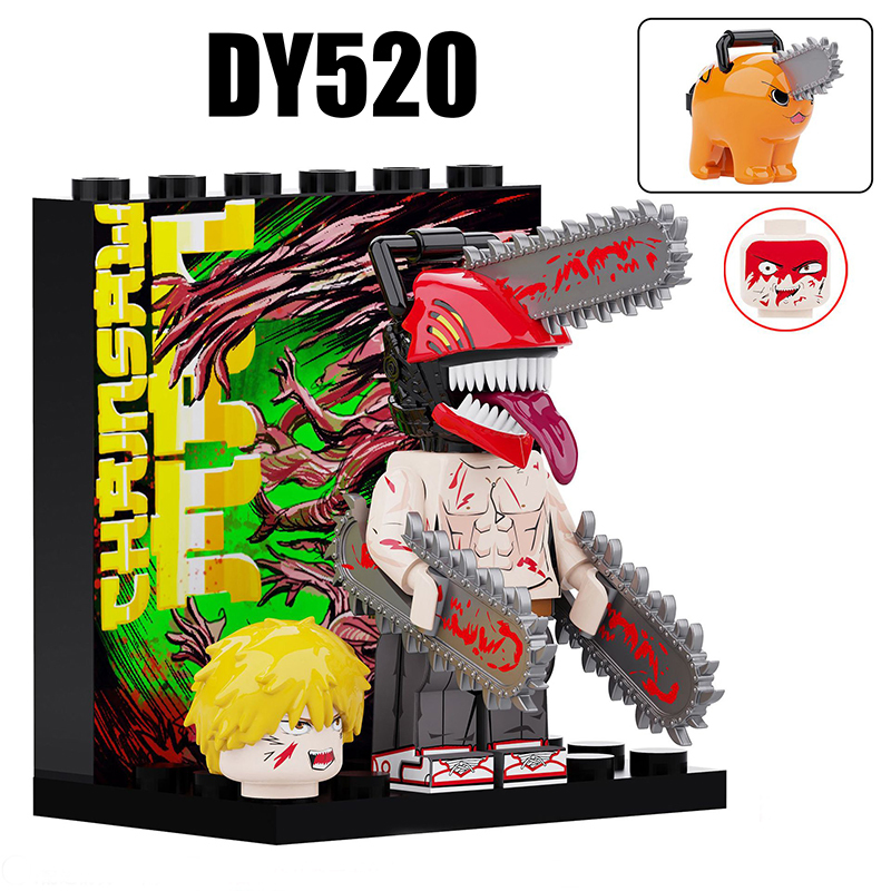 DY520 DY521 Anime Series Chainsaw Man Minifigures Building Blocks Denji Pochita Action Cartoon Weapon Bricks Gifts Children Kids
