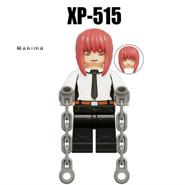 KT1067 Chainsaw Man Bricks Horror Anime Action Figure Blocks Christmas Toys  For Children WM6159 KF6181A KF6180