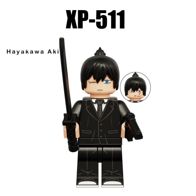 KT1067 Chainsaw Man Anime Minifigures Building Blocks Denji Makima Hayakawa Aki Cartoon Weapon DIY Brick Gift Children Kid