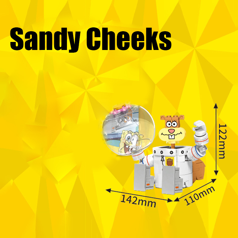 American TV Cartoon SpongeBob Building Blocks Compatible with LEGO Assembled Patrick Star Figure Luminous Children Toys Kids