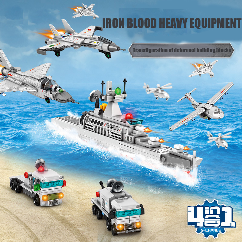 Military War Vehicle Fighter Building Blocks 59D Tank Model Transport Car Plane Gun Bricks Army Accessories Toys For Boys Gifts