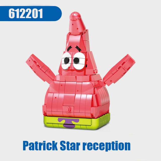 American TV Cartoon SpongeBob Building Blocks Compatible with LEGO Assembled Patrick Star Figure Luminous Children Toys Kids