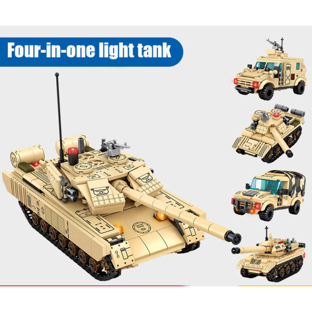 Military War Vehicle Fighter Building Blocks 59D Tank Model Transport Car Plane Gun Bricks Army Accessories Toys For Boys Gifts