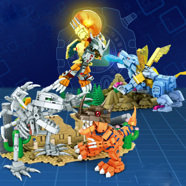 Japanese Anime Series Digimon Adventure Character Building Blocks Minifigures Animals Model Dolls Agumon Garudamon Kids Toy Gift