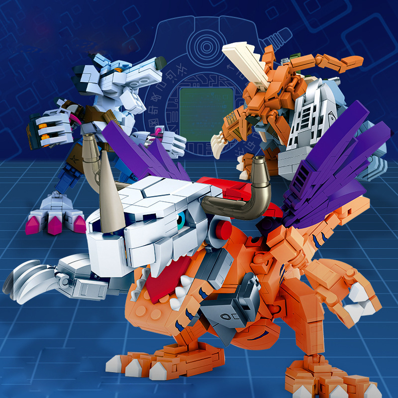 Japanese Anime Series Digimon Adventure Character Building Blocks Minifigures Animals Model Dolls Agumon Garudamon Kids Toy Gift