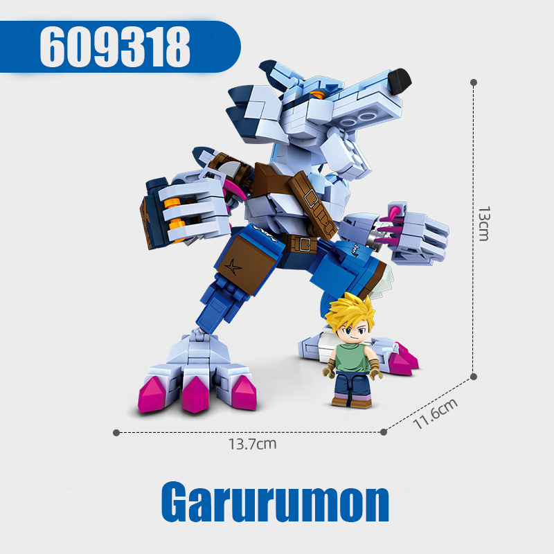 Japanese Anime Series Digimon Adventure Character Building Blocks Minifigures Animals Model Dolls Agumon Garudamon Kids Toy Gift