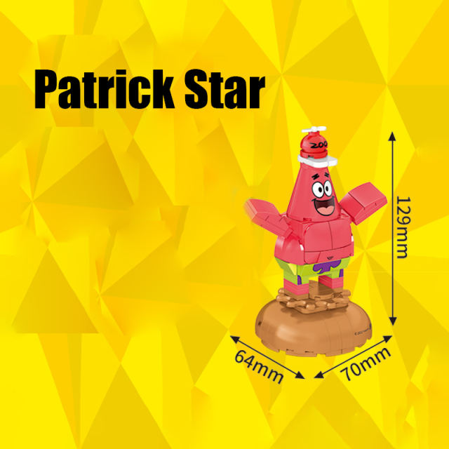 American TV Cartoon SpongeBob Building Blocks Compatible with LEGO Assembled Patrick Star Figure Luminous Children Toys Kids