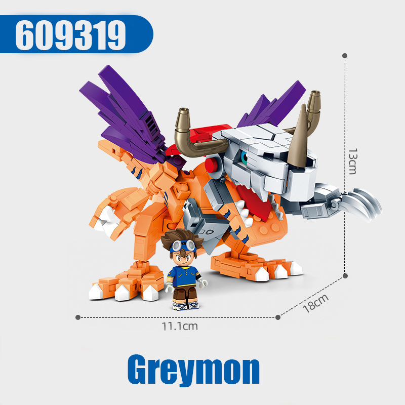 Japanese Anime Series Digimon Adventure Character Building Blocks Minifigures Animals Model Dolls Agumon Garudamon Kids Toy Gift