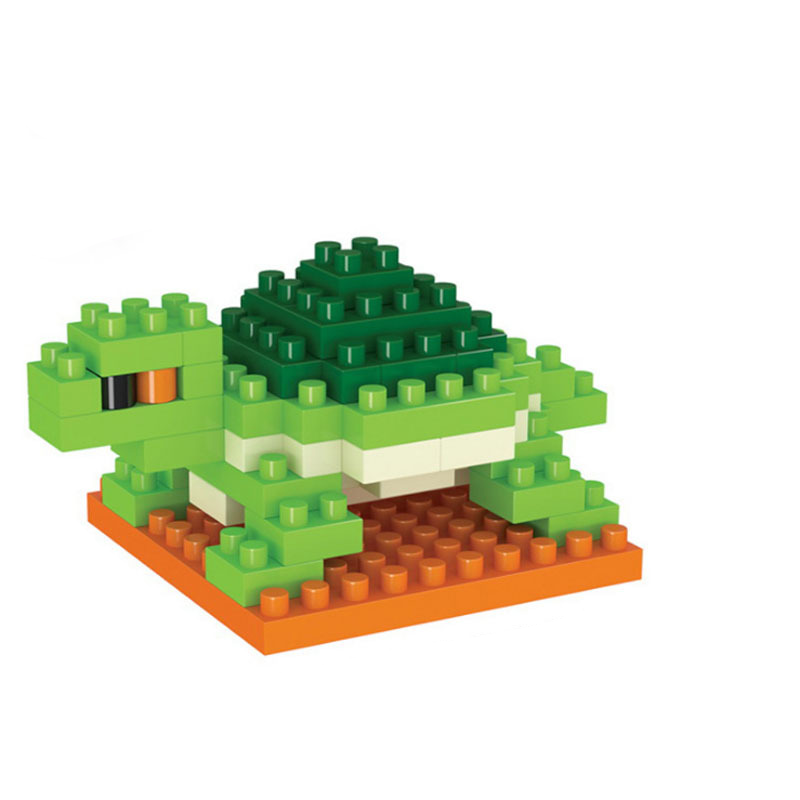 Cartoon Animals Series Building Blocks Giraffe Dinosaur Fox Micro Bricks DIY Compatible Construction Toys Set Gifts For Children