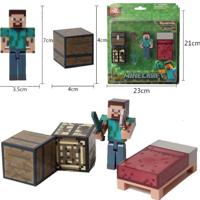 MOC Minecraft Series Building Blocks Minifigures Assembly Accessories Weapon Steve Alex NPC Bricks Model Toy Gifts For Kids Boys