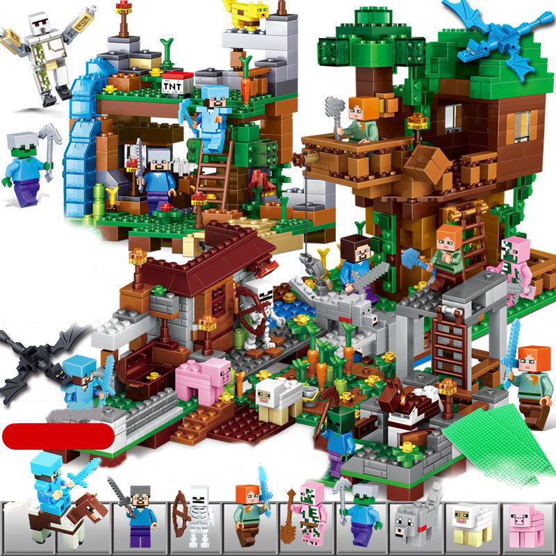 Minecraft Series Minifigures Building Blocks Accessories War Weapon Animal Horse House Game Bricks Model Toy Gifts For Kids Boys