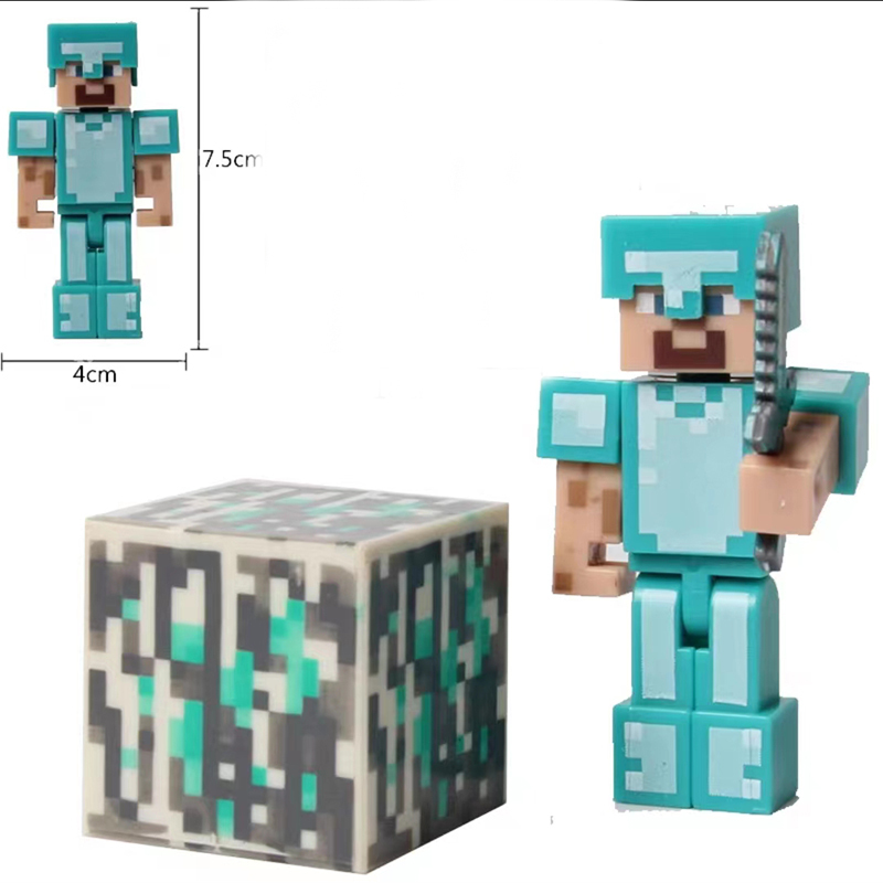 MOC Minecraft Series Building Blocks Minifigures Assembly Accessories Weapon Steve Alex NPC Bricks Model Toy Gifts For Kids Boys