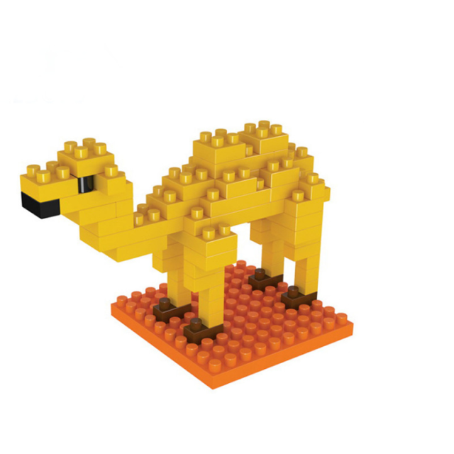 Cartoon Animals Series Building Blocks Giraffe Dinosaur Fox Micro Bricks DIY Compatible Construction Toys Set Gifts For Children