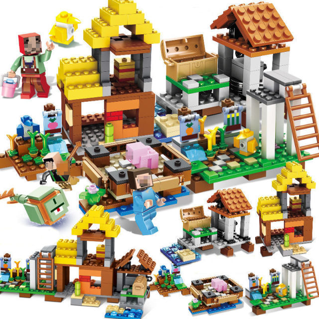 MOC Minecraft Series Building Blocks Minifigures Accessories Weapon Scene Dragon House Game Bricks Model Toy Gifts For Kids Boys