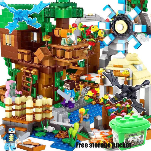 MOC Minecraft Series Building Blocks Minifigures Accessories Weapon Scene Dragon House Game Bricks Model Toy Gifts For Kids Boys